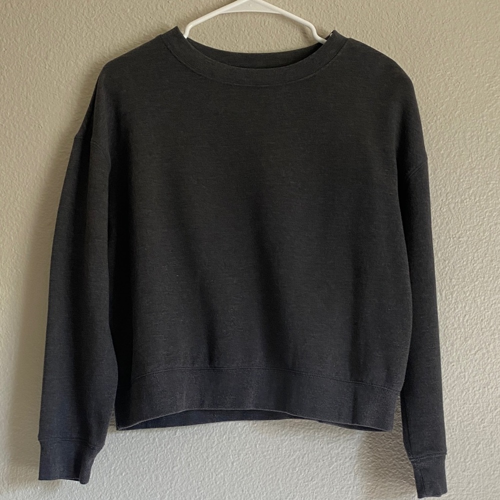 Boxy Cropped Charcoal Gray Sweatshirt